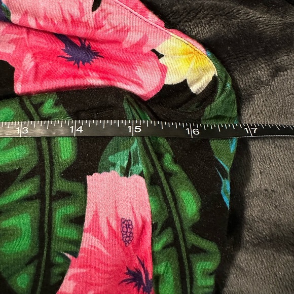 Colleen Lopez Halter Dress Vibrant Hibiscus Rayon Spandex Knee Length Large - Picture 10 of 13